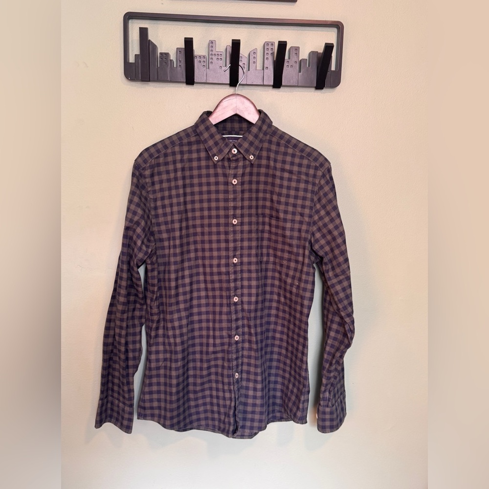 Charles Tyrwhitt Twill Casual Button-Down Shirt Green Check